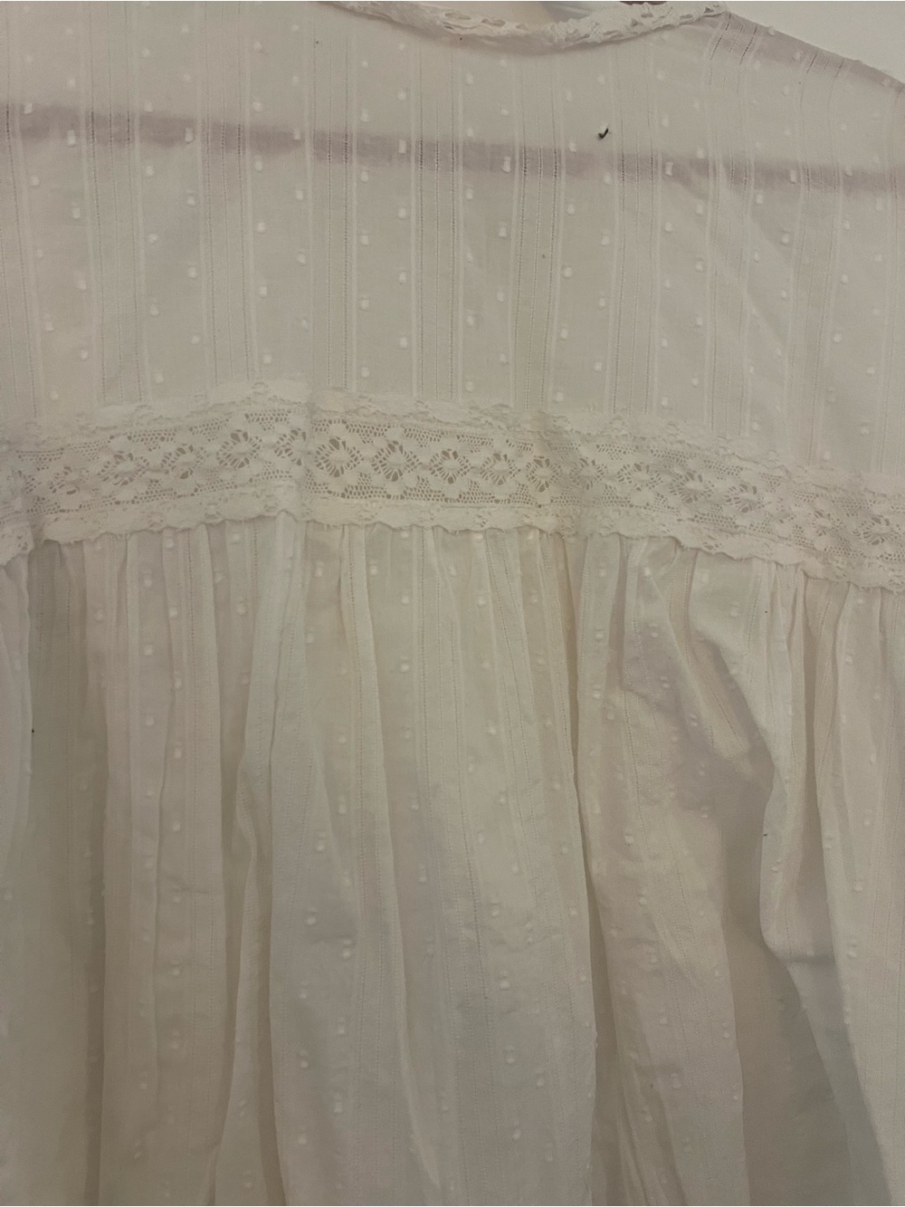 Free People Cream Lace-Trim Peasant Blouse - Picture 6 of 6